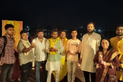 हराही पोखर में भव्य जानकी आरती एवं दीपोत्सव कार्यक्रम का आयोजन