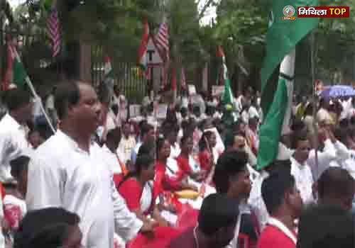 सरना धर्म कोड को लेकर झारखंड कांग्रेस का राजभवन घेराव...