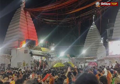 बाबा बैद्यनाथ धाम में उमड़ी भक्तों की भीड़, हर-हर महादेव से शहर गूंज उठा