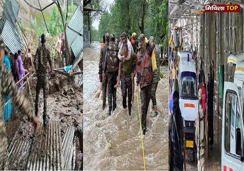 वैष्णो देवी यात्रा मार्ग पर भूस्खलन: 30 श्रद्धालुओं की मौत, राहत कार्य जारी