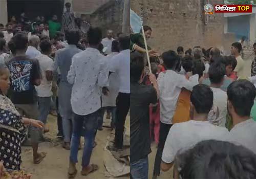 एक युवक और एक शादीशुदा महिला को ग्रामीणों द्वारा जमकर पिटाई