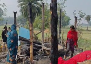 अलीनगर के राही टोला में लगा भीषण आग, दिहाड़ी मजदूर का घर जलकर राख
