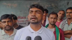 Labour Protest: Jairam Mahto joins the JFCI workers' protest.